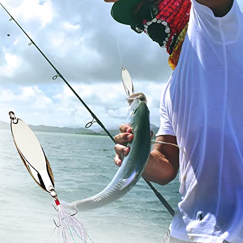 Fishing Spoons Lures - Sliver Color, Sharp Hooks & Mirror Finish