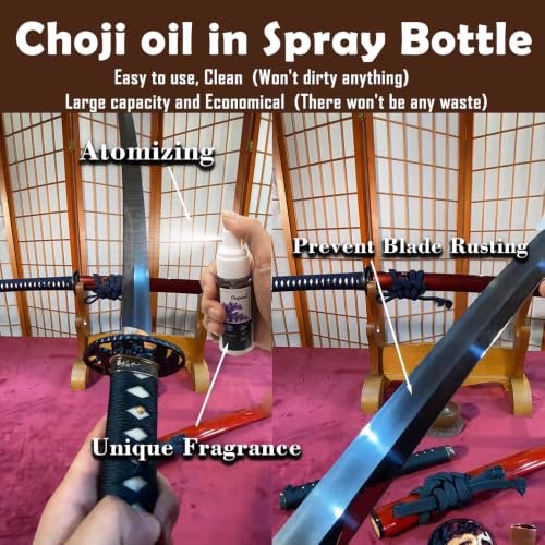 OKSs Brown Katana Cleaning Kit with Choji Oil, Copper Hammer, Chammy, Uchiko Ball, Mekugi-nuki (2 Pairs) - Samurai Sword Care