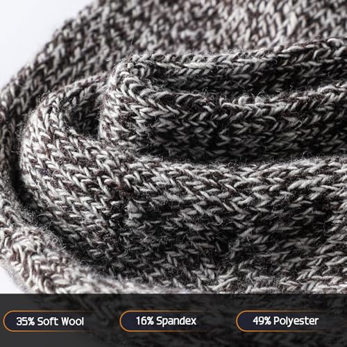 Thick Wool Socks for Women - 5 Pairs Cozy Hiking Boot Crew Socks