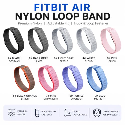 Nylon Sport Band for Fitbit Air - Soft Breathable Wristband, Rye Color