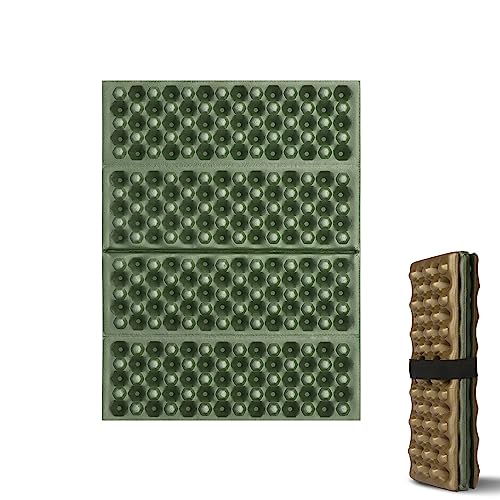 Foldable Stadium Seat Cushion - Army Green Foam Pad for Camping