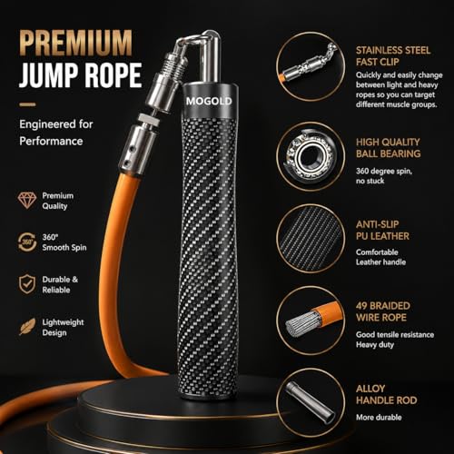 Weighted Jump Rope with Interchangeable Weights - Black