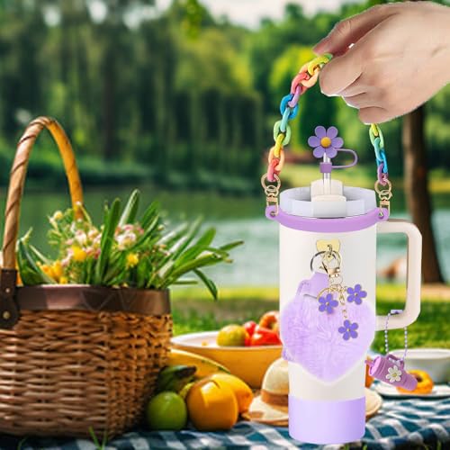 Stanley Cup Accessories Set - Light Purple Handle Strap & Charms