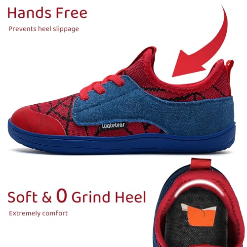WateLves Toddler & Kids Wide Barefoot Sneakers 8.5 Wide Red Blue Variation