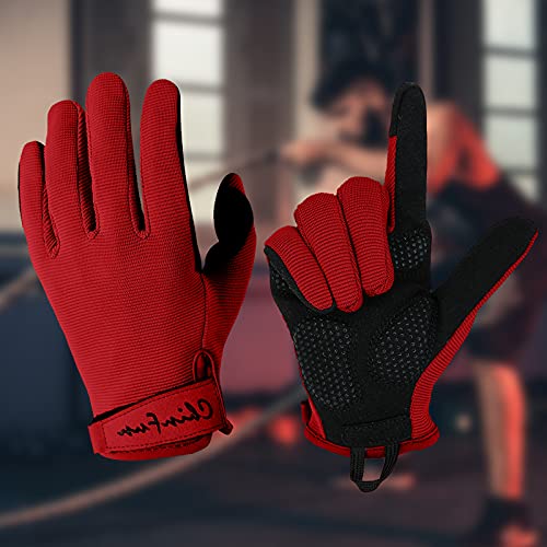 ChinFun Full Finger Workout Gloves for Men - Palm Protection & Grip