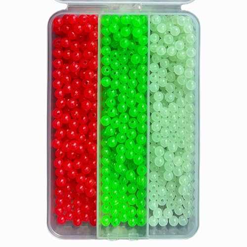 Fishing Beads Set - Glow in Dark, 6mm (600PCS) for Saltwater & Freshwater