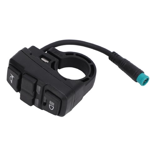 3 in 1 Ebike Switch Universal Handlebar Switch for Headlight, Horn &Turn Signal Compatible with KUGOO M5 Electric Scooter, ABS Lightweight Control (Black)