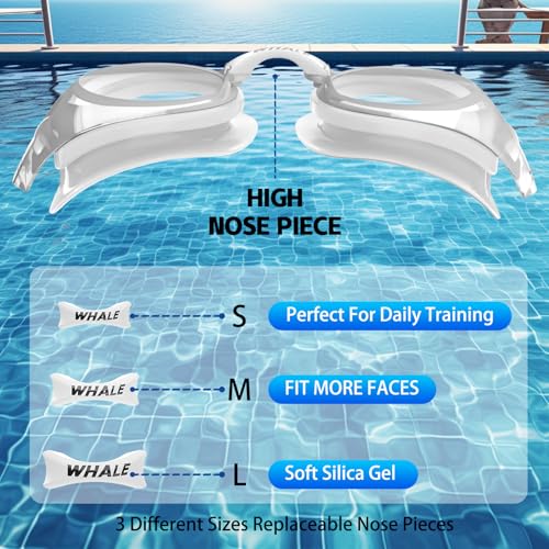 HD Anti-Fog Swimming Goggles for Adults and Youths - White
