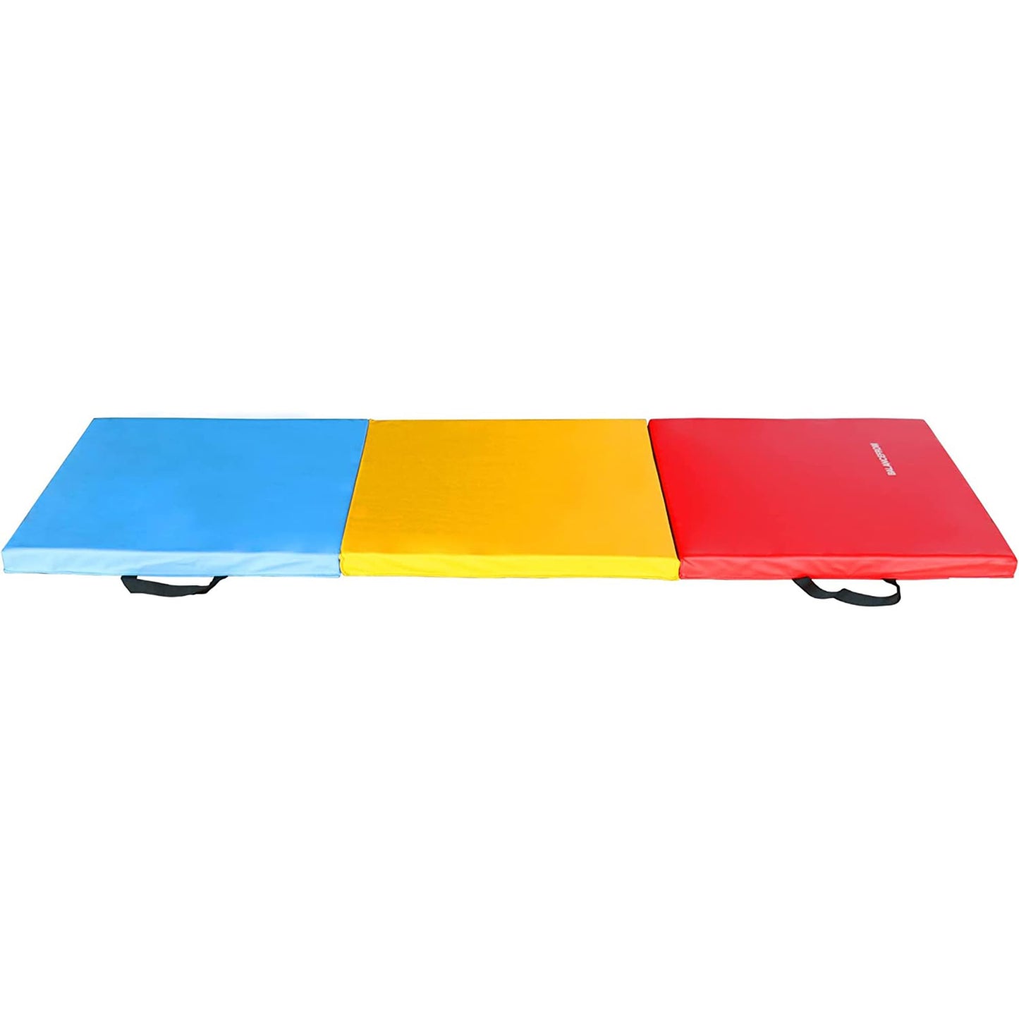 BalanceFrom 2-Inch Three Fold Folding Exercise Mat 6'x2' with Carrying Handles for MMA, Multi-Color