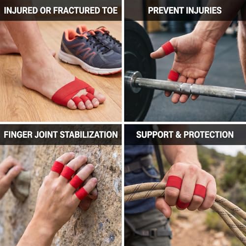 Athletic Finger Tape - 2 Rolls Adhesive Sports Support Tape, Red