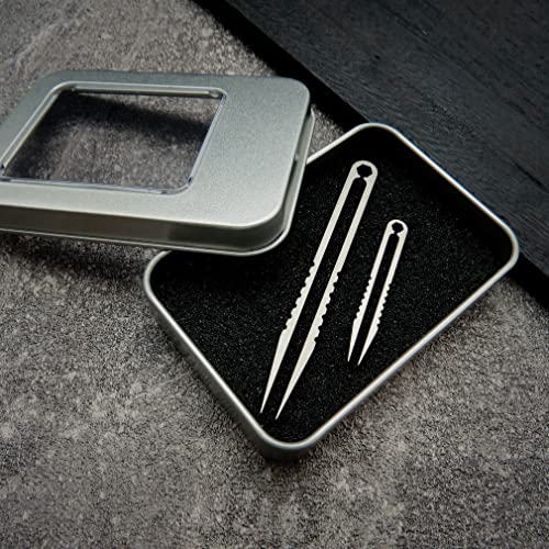 Mini Titanium Alloy Tweezers Set - 2pcs Portable Silver