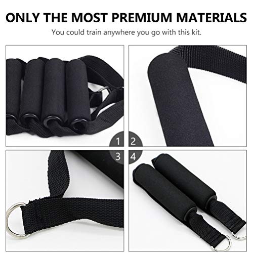 Garneck 8-Pack Resistance Band Handles Set, Foam Grip Exercise Straps for Home Gym