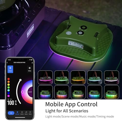 Camping Lantern Rechargeable,LED Smart Light Bluetooth Control by Tuya APP,Music Sync RGB LED Camping Lights,16500mAh Outdoor Light with Magnet Base,16 Million DIY Colors Tent Lights ly01