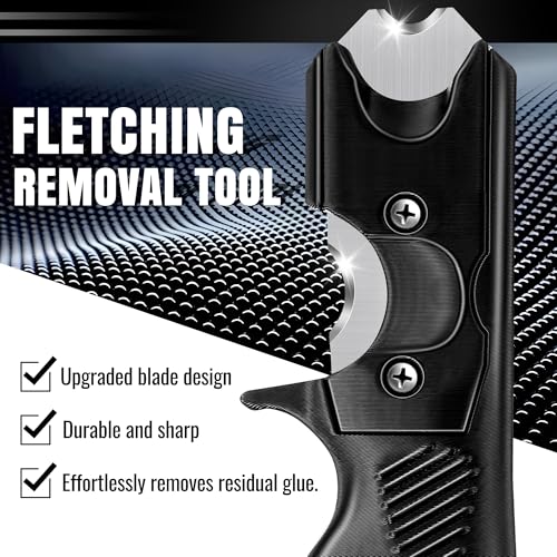 Enhon Black Dual Angle Arrow Fletching Removal Tool with Stainless Steel Blade
