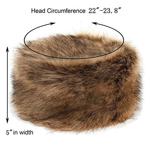 LA CARRIE Women's Faux Fur Winter Hat One Size Russian Cossack Style White Warm Cap
