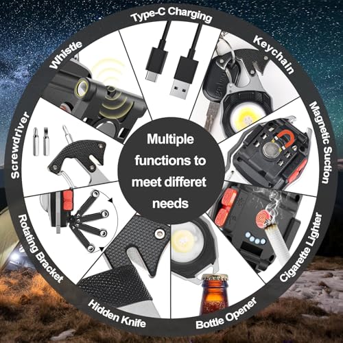 COB Work Light 1600LM - 7-Mode Survival Tool - Black