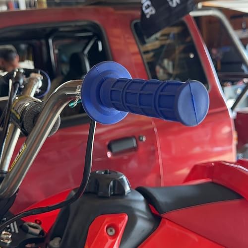 Non-Slip Motorcycle Handlebar Grips - 7/8" & 24mm - Blue