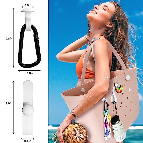 Beach Bag Accessory Hook & Carabiner Set - 6PCS White