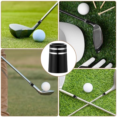 10 Pcs Golf Iron Ferrules - Black with Double Silver Ring