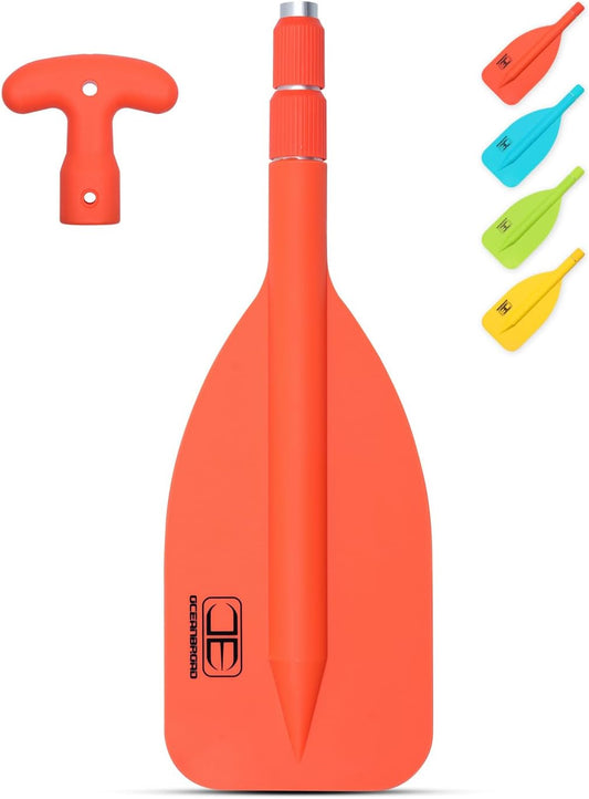 OCEANBROAD Telescoping Emergency Paddle - Adjustable 21''-42'' or 26''-54'' Aluminum Shaft for Kayaking & Boating