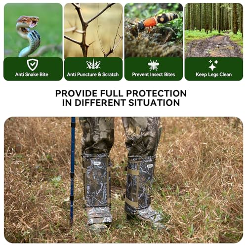 Durable Snake Gaiters for Men/Women - Camo Snake Bite Guards