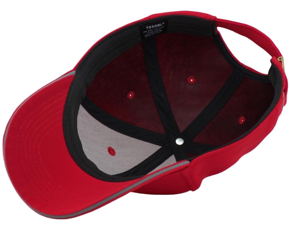 TSSGBL Red Baseball Hat for Men Structured Adjustable Plain Blank Ball Cap