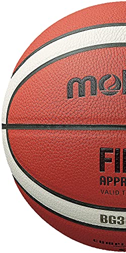 Molten 7-Inch FIBA Approved Basketball 12-Panel 2-Tone Orange/Cream - 6 Pack