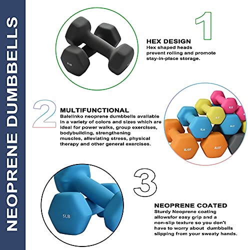 Hexagonal Dumbbell Set - 10 lb Hand Weights for Home Workouts