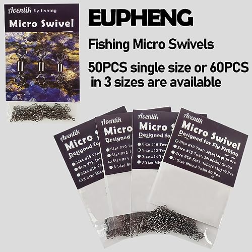 Micro Fishing Swivels - Lightweight 60 Pack Combo in 3 Sizes