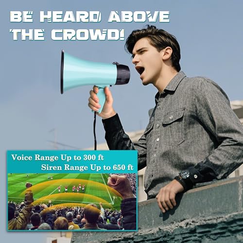 20W Portable Megaphone Bullhorn with Siren & Recording