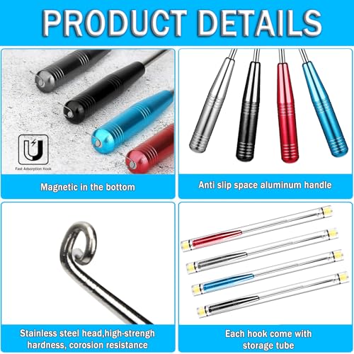 Fishing Hook Remover Tool Set - 4 Quick Removal Devices with Storage Tube - Mix