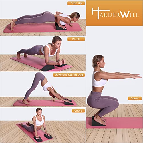Yoga Foam Wedge Blocks Pair for Stretching & Support - Calf, Heel, Balance