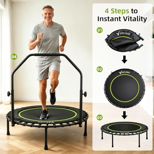 40-Inch Mini Bungee Rebounder Trampoline for Whole-Body Fitness - Black-Green