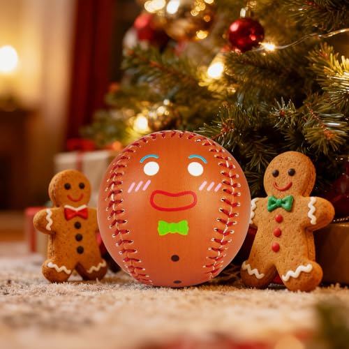 9-Inch PVC Baseball - Practice & Decor - Gingerbread/ Baseball Set