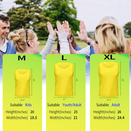 Youth Soccer Pinnies - 12/24/48Pcs Practice Vests with Numbers