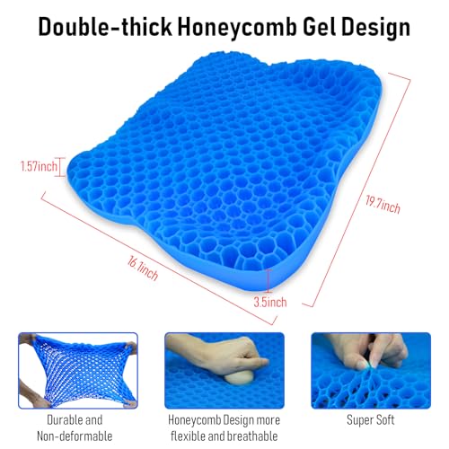 NEW-Vi Blue Extra Large Anti-Slip Kayak Seat Cushion Gel Waterproof Pain Relief
