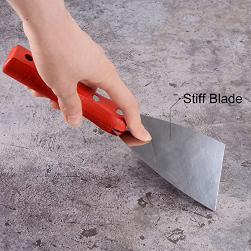 uxcell Putty Scraper 1" Stainless Steel Putty Knife Wooden Handle for Drywall Puttying 3Pcs