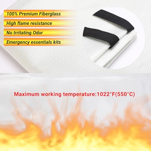 Heavy-Duty Fire Blanket - Fireproof Fiberglass, 1 Pack
