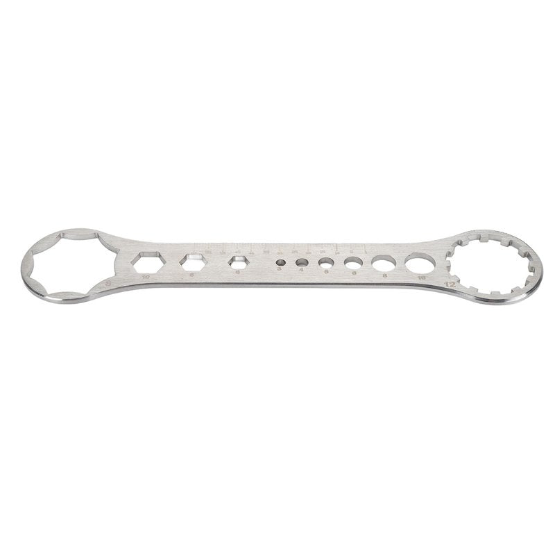 Front Fork Wrench, Durable Stainless Steel 8T-12T Spanner for Precise Mountain Bike Fork Removal Installation, Professional Cycling Maintenance Tool for Mechanics Racers DIY