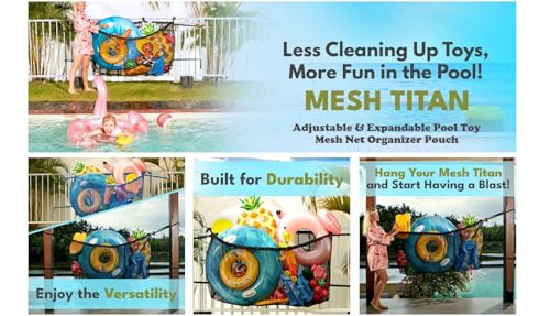 MeshTitan Extra-Large Hanging Pool Float Organizer Bag – Black Pool