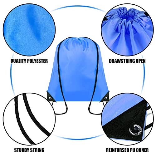 60 Pcs Drawstring Backpack Bulk 16.5x13.4in with 20 Colors - Versatile Nylon Bags