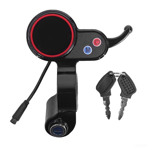 Electric Scooter LCD Display Dashboard Kickscooter LCD Display Panel for H5 Electric Thumb Throttle 6-Pin Speed Controller Accessories with Lock for Scooter
