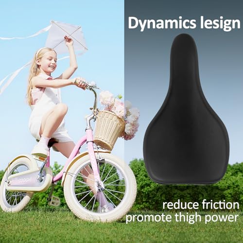 Soeenaper Kids Bike Saddle Black for 14-24 Inch Child Bicycles - Comfortable & Easy to Install