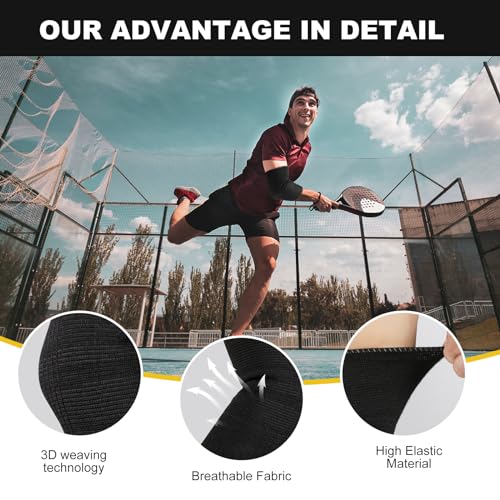 Elbow Compression Sleeves - Breathable Brace Support for Sports - Black 1 Pair