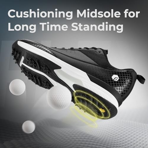 Extra Wide Spikeless Golf Shoes for Men - 9.5 Wide / Black