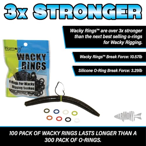 O-Rings for Wacky Rigging Senkos & Worms - 100 Pack Black 4-5”
