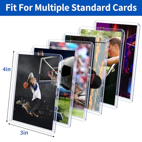 3x4 Inch Hard Card Sleeves for Trading Cards - 42 Count Top Loaders