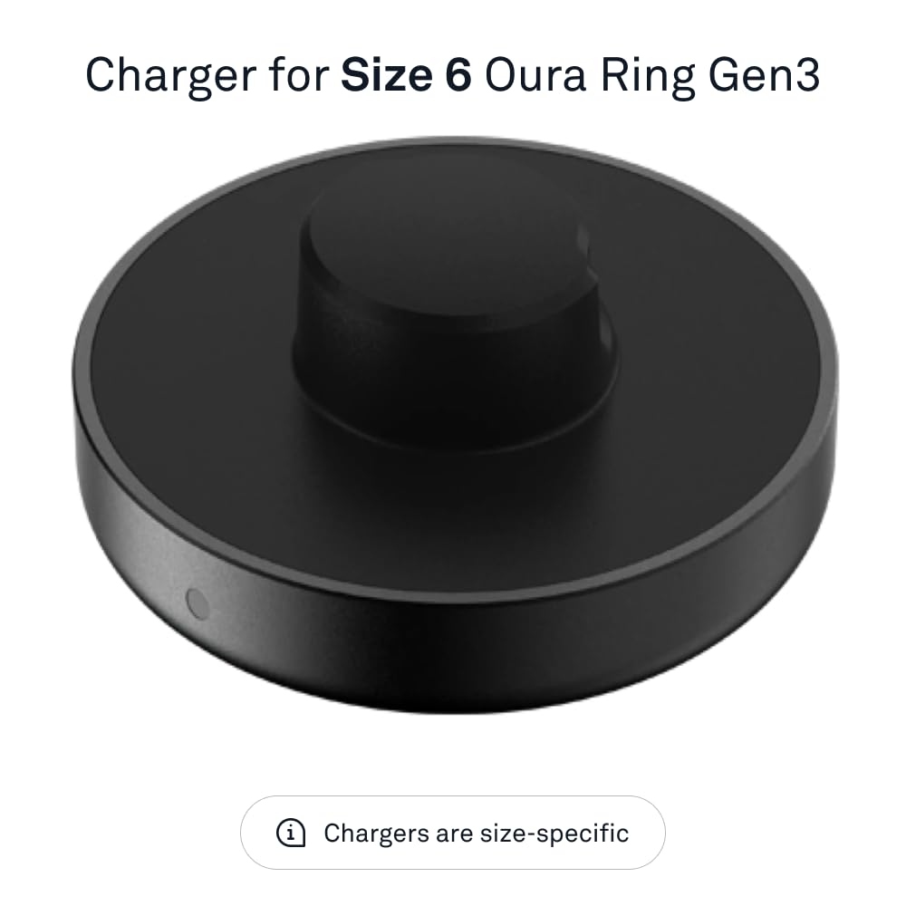 Oura Ring Gen3 Charger - Size 6 - Full Battery Charge in 60-80 Minutes - Charging Dock and USB-C Cable