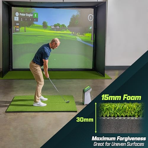 Elite Golf Hitting Mat - 5' x 4' 15mm Turf for Indoor & Outdoor Practice
