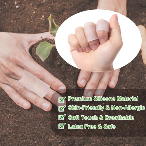 Silicone Finger Sleeves - 6pcs Gel Finger Cots for Pain Relief - Clear